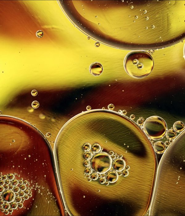 Abstract Colorful Food Oil Drops Bubbles and spheres Flowing on Water Surface, macro Photography